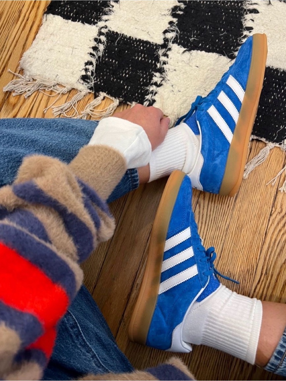 Adidas Samba Bluebird, White & Gum Skate Shoes M7 / W8